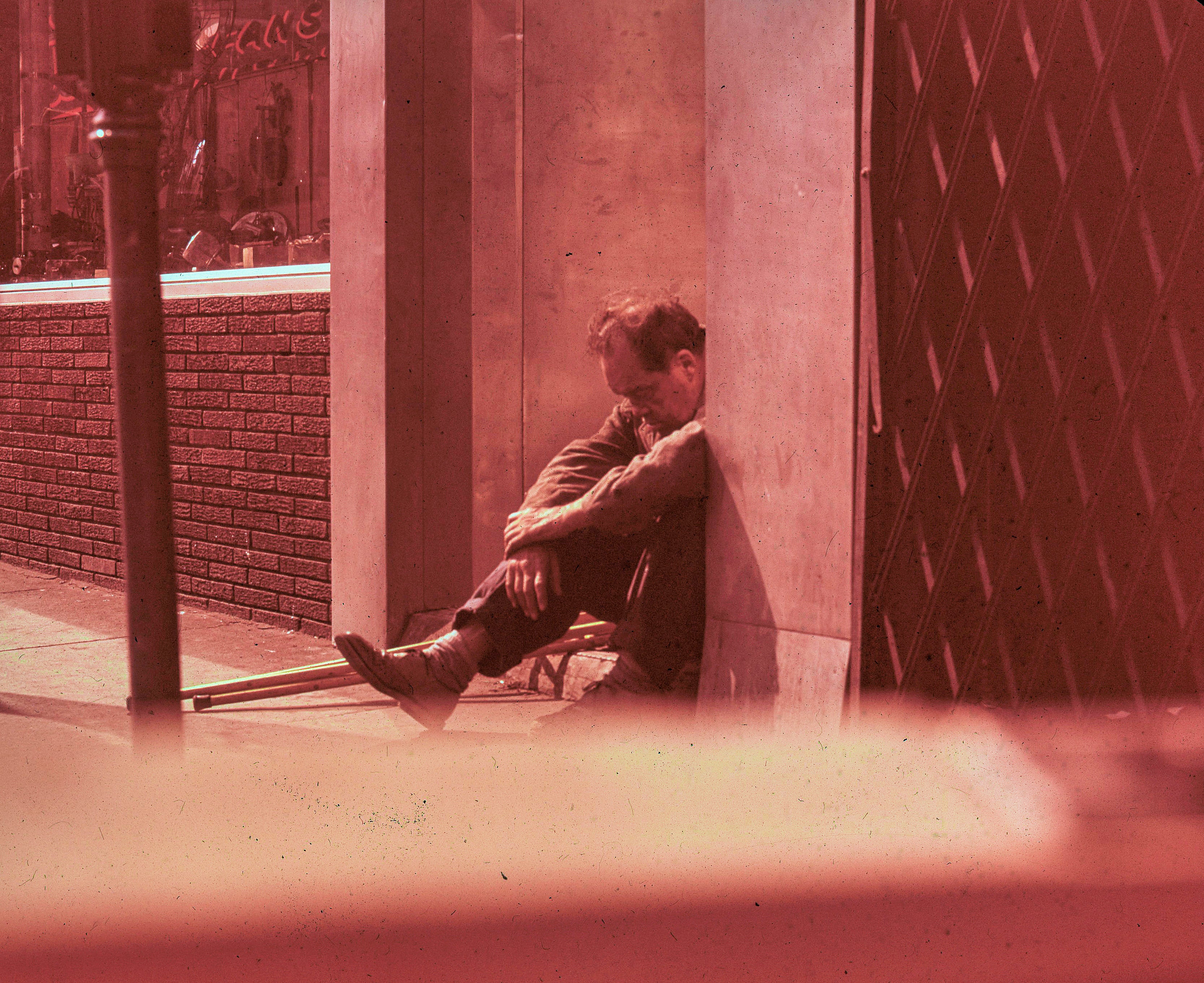 group of rare 1950s original pacific garden mission glass lantern slides of chicago skid row