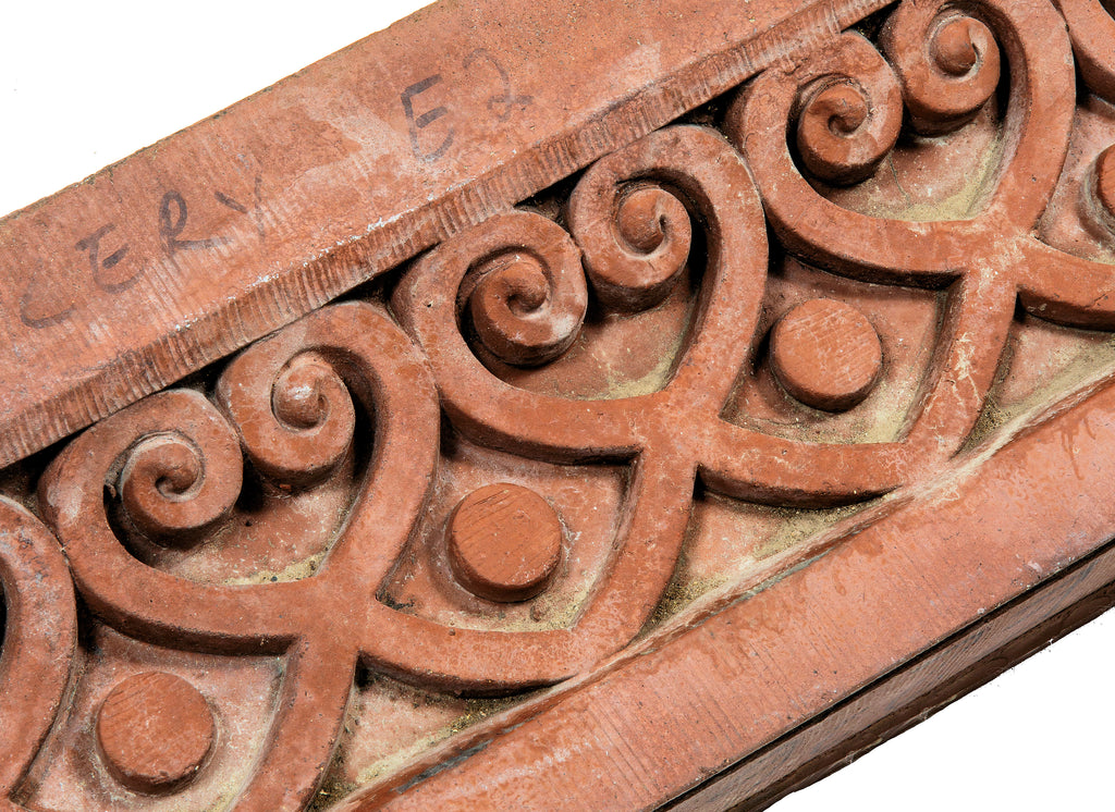 rare 1887-88 original john wellborn root-designed terra cotta window header salvaged from chicago's rookery building