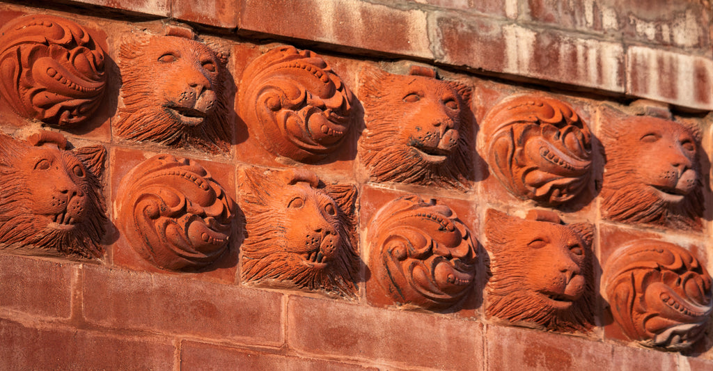 seldom found 1880s diminutive northwestern terra cotta residential building figural terra cotta block