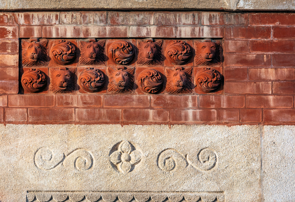 seldom found 1880s diminutive northwestern terra cotta residential building figural terra cotta block