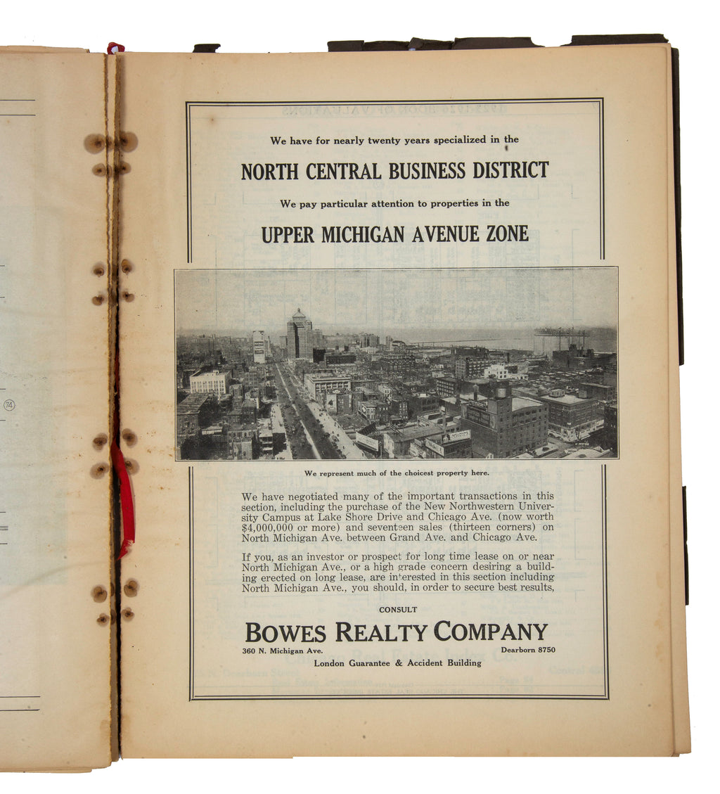 two original "book of valuations of the central business districts of chicago" for the years 1927-1930 and 1939-1942.