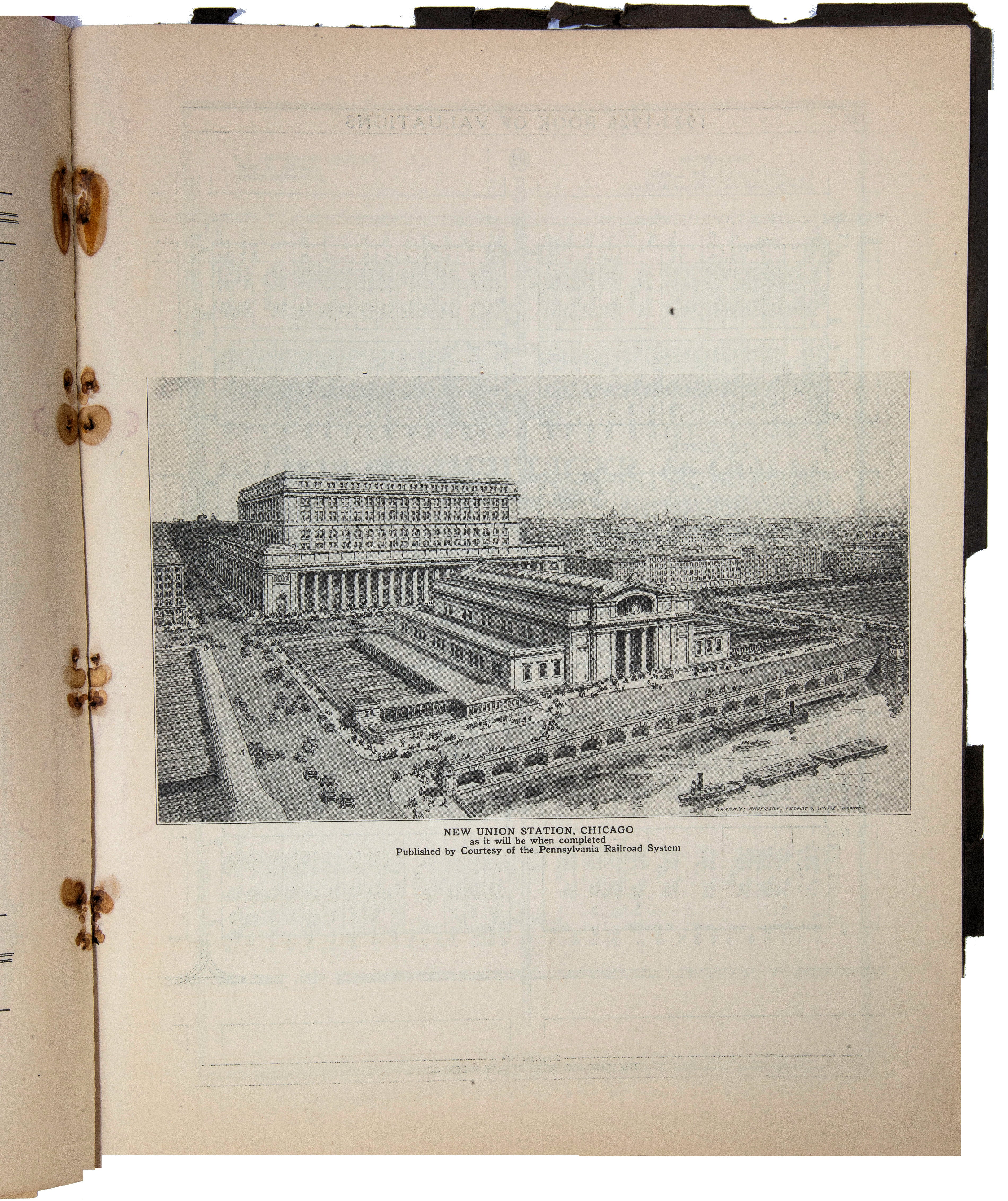 two original "book of valuations of the central business districts of chicago" for the years 1927-1930 and 1939-1942.