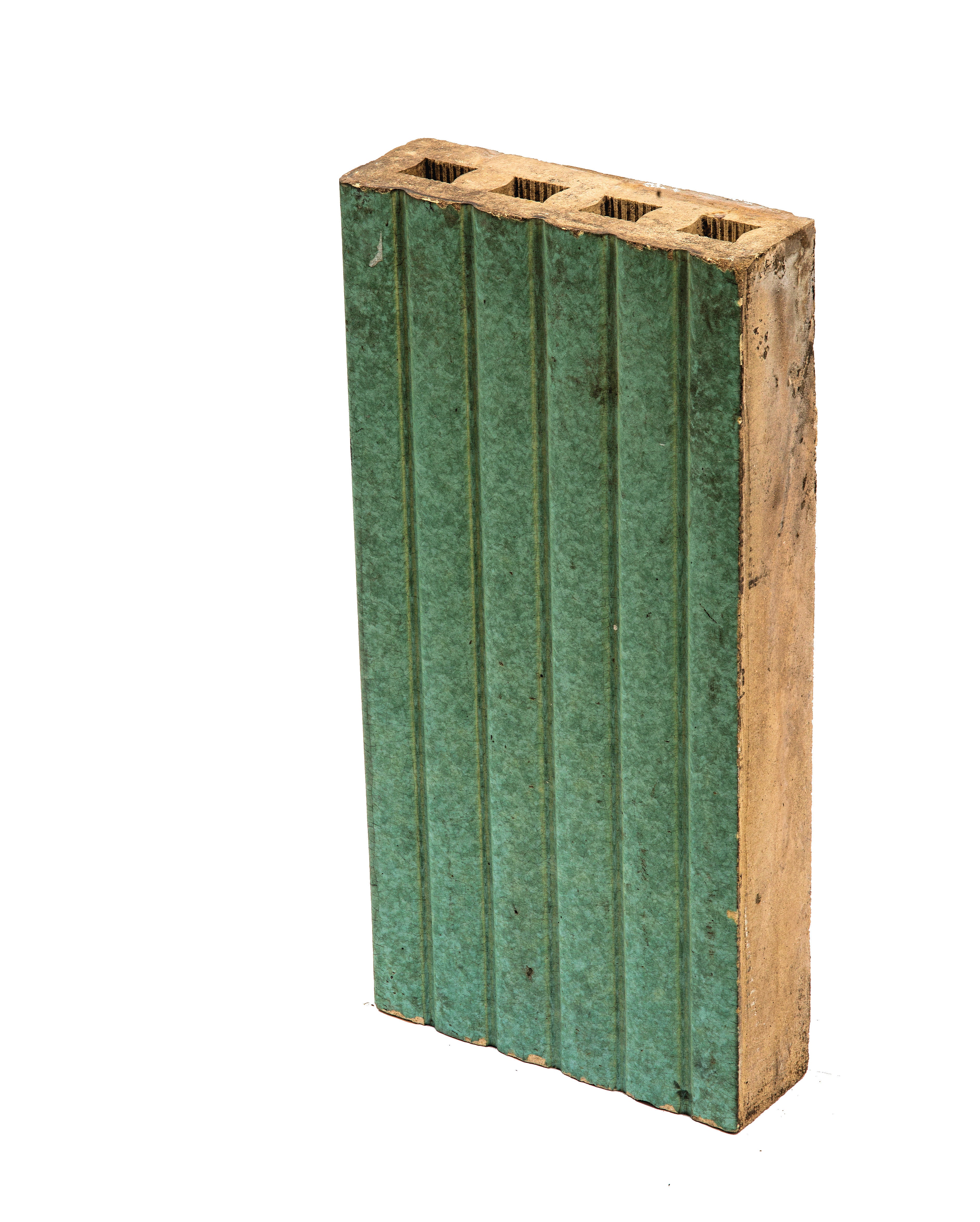 one of several rare "new old stock" northwestern terra cotta company art deco style ashlar panels