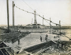 original chicago architectural photographing company linen-backed construction images of edward h. bennett's buckingham fountain (1927), located in grant park, chicago, il.