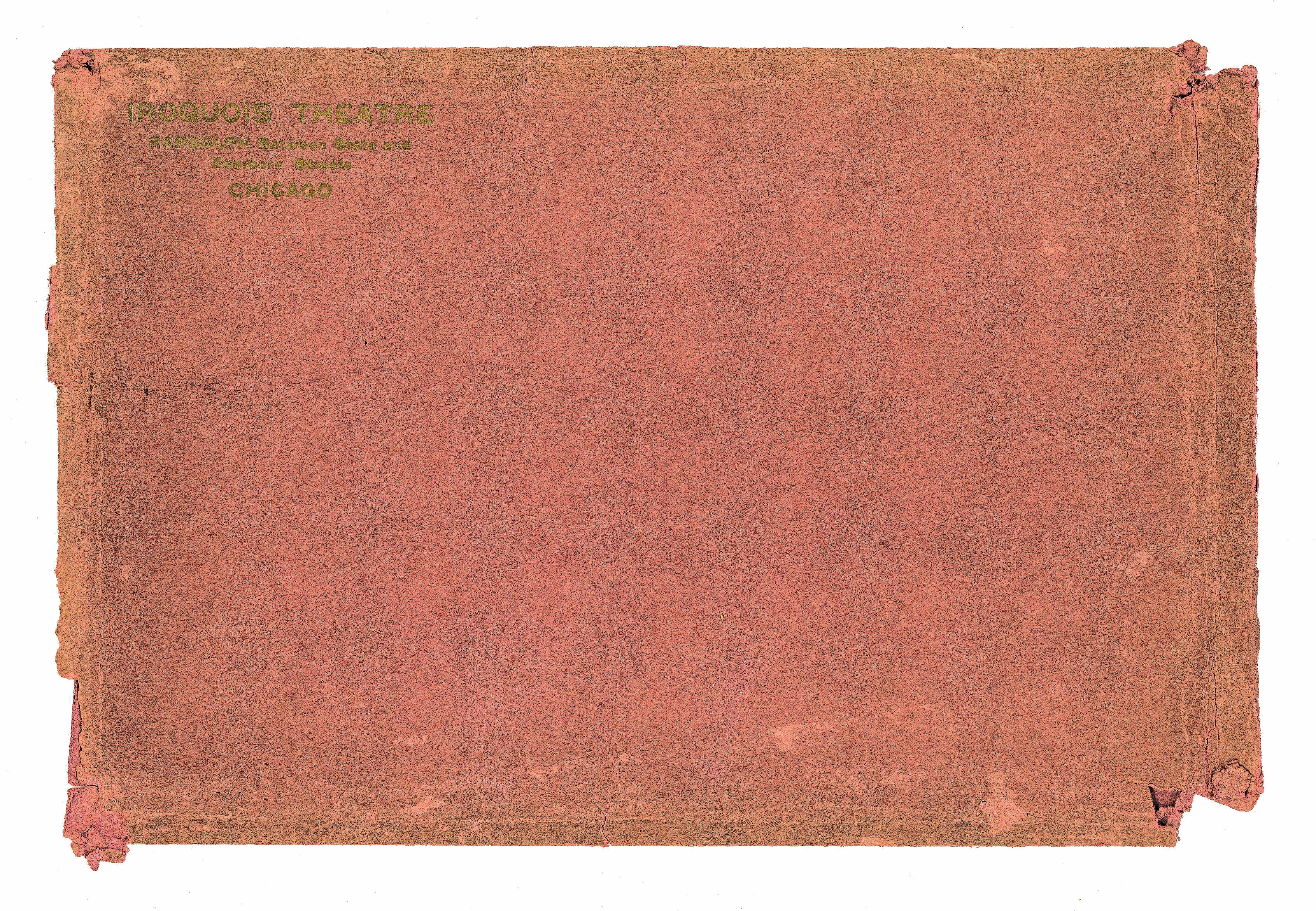 a rare, original, signed and dated hardbound souvenir program or dedication book on the iroquois theater, published by rand, mcnally &amp; co. in 1903.