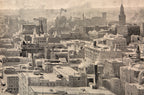 original folio-size, black-and-white lithographic centerfold print of "the heart of chicago, from the masonic building" drawn by charles graham and published in the october 29, 1892 issue of harper's weekly.