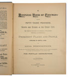 a selection of scans from the original illustrated book "a business tour of chicago depicting fifty years' progress" (e.e. barton, publishers, 1887), featuring sights, industries, history, notable people, and local reminiscences of the city.