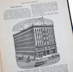 a selection of scans from the original illustrated book "a business tour of chicago depicting fifty years' progress" (e.e. barton, publishers, 1887), featuring sights, industries, history, notable people, and local reminiscences of the city.