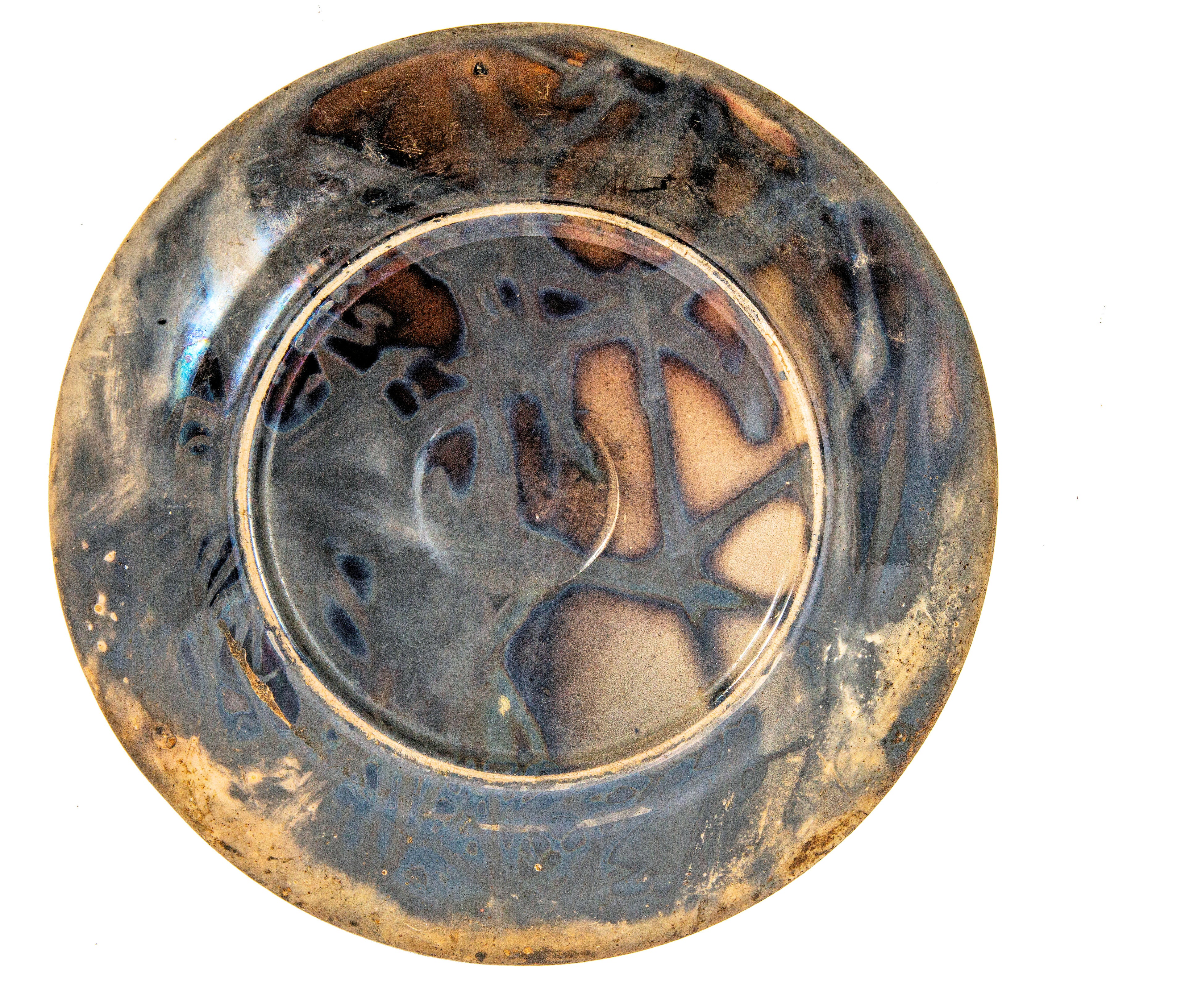 original 1871 great chicago fire "burnt district" china plate relic souvenir