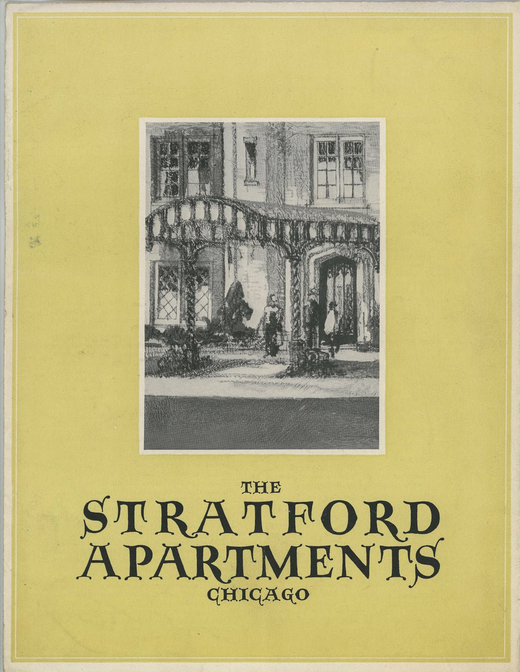original promotional brochure for paul fredrick olsen's hotel stratford (1923), located at 4131 north sheridan road, chicago, il.
