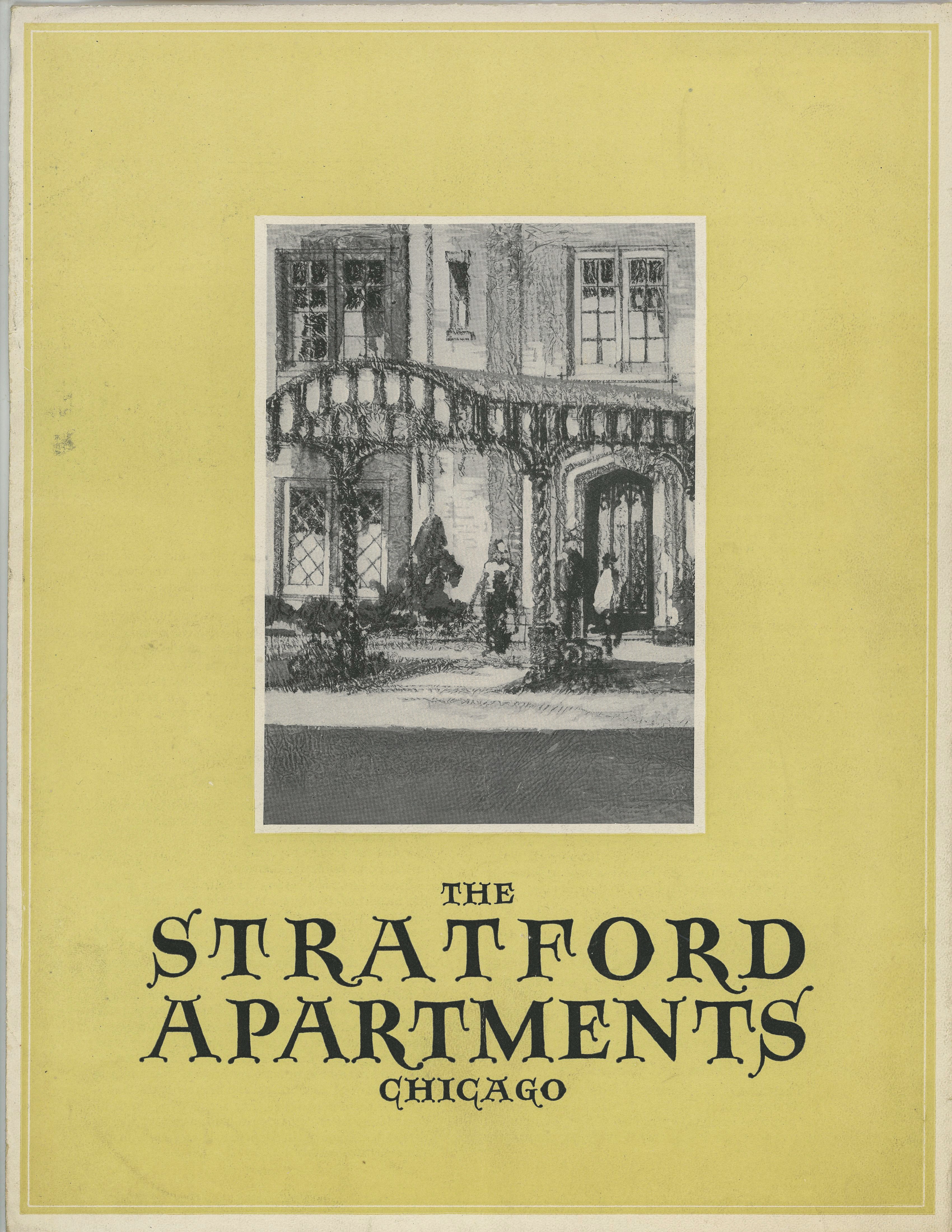original promotional brochure for paul fredrick olsen's hotel stratford (1923), located at 4131 north sheridan road, chicago, il.
