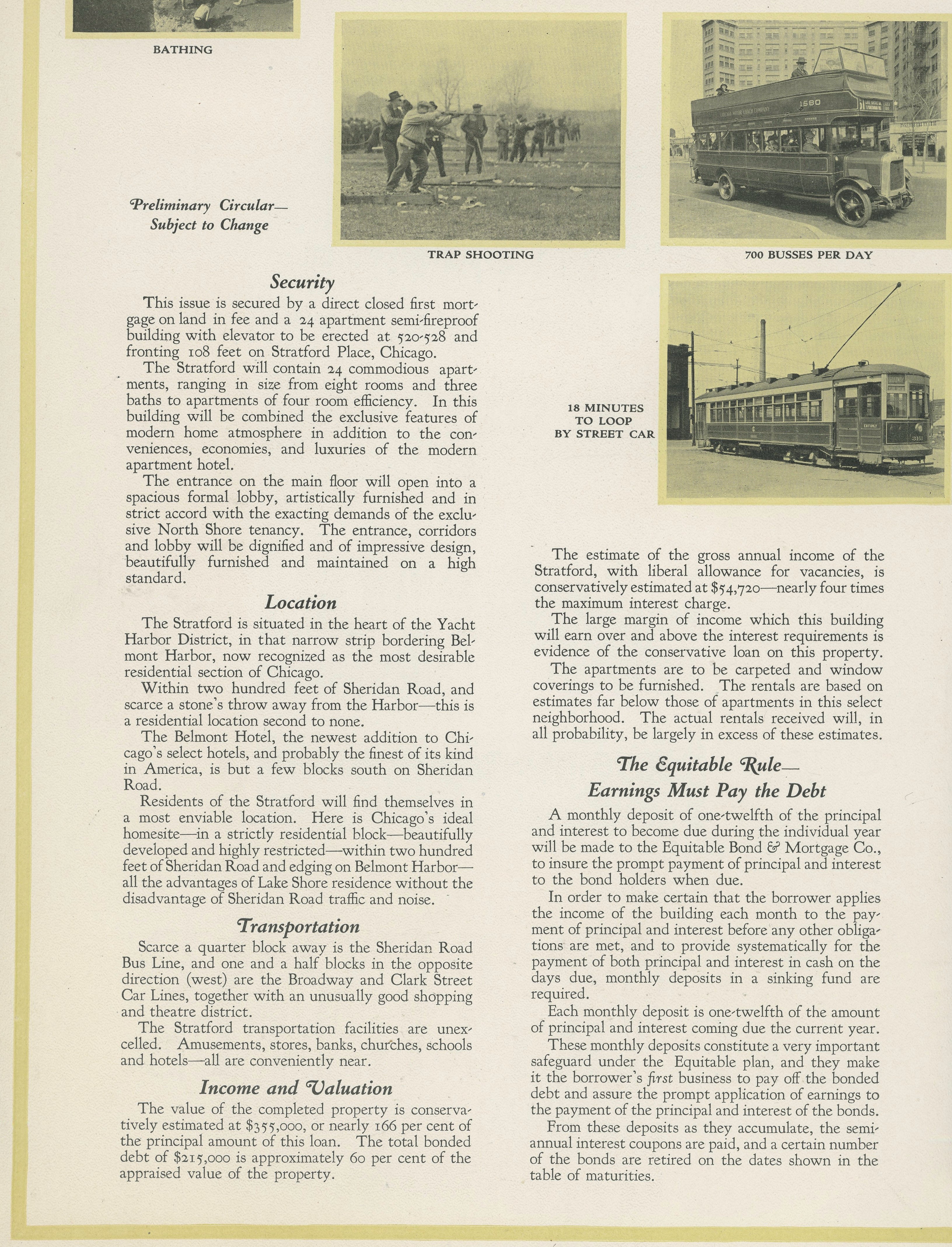 original promotional brochure for paul fredrick olsen's hotel stratford (1923), located at 4131 north sheridan road, chicago, il.