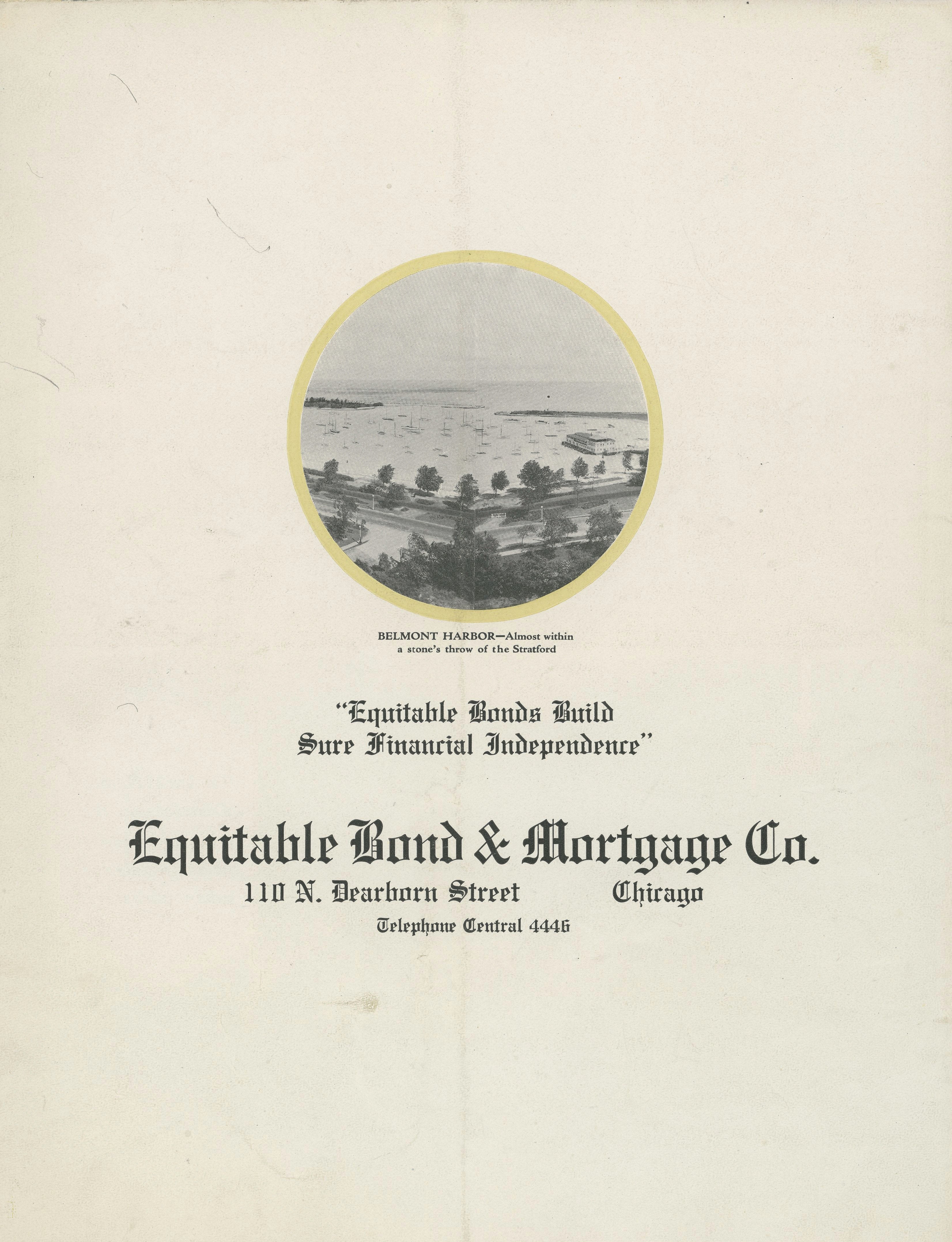 original promotional brochure for paul fredrick olsen's hotel stratford (1923), located at 4131 north sheridan road, chicago, il.