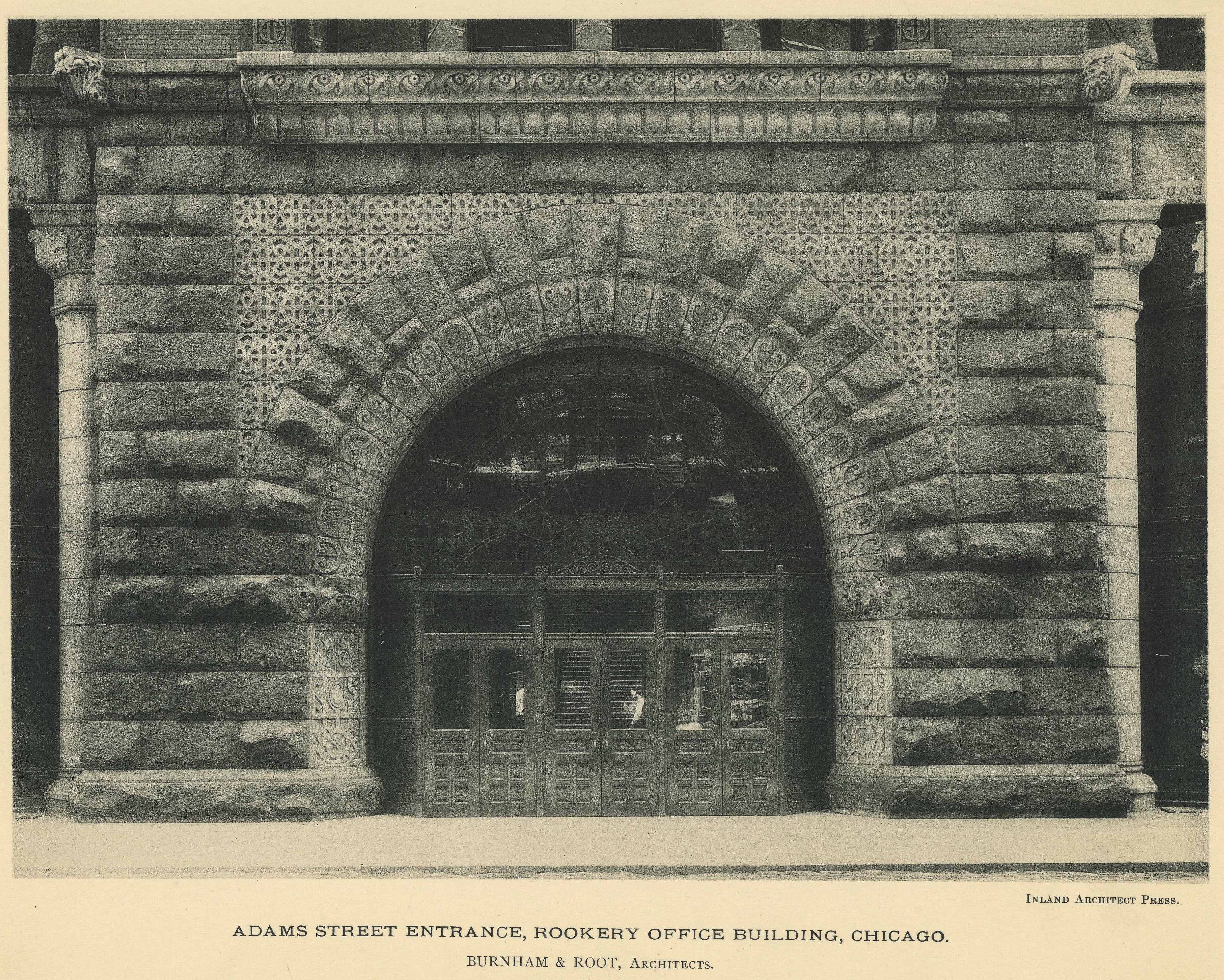 group of original burnham and root rookery building (1888) lithographic prints