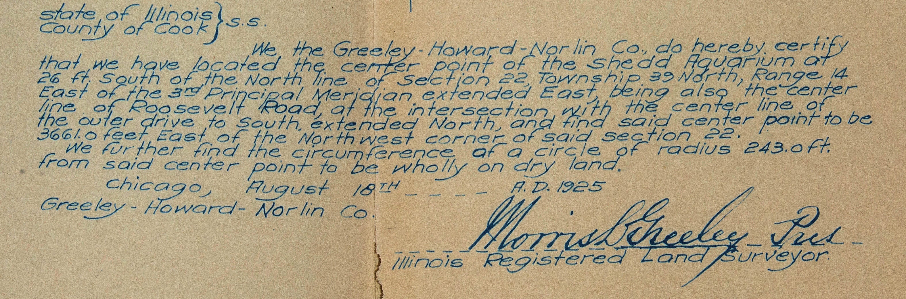 rare 1925 original agreement with fold-out blueprint between shed aquarium society and john g. shedd