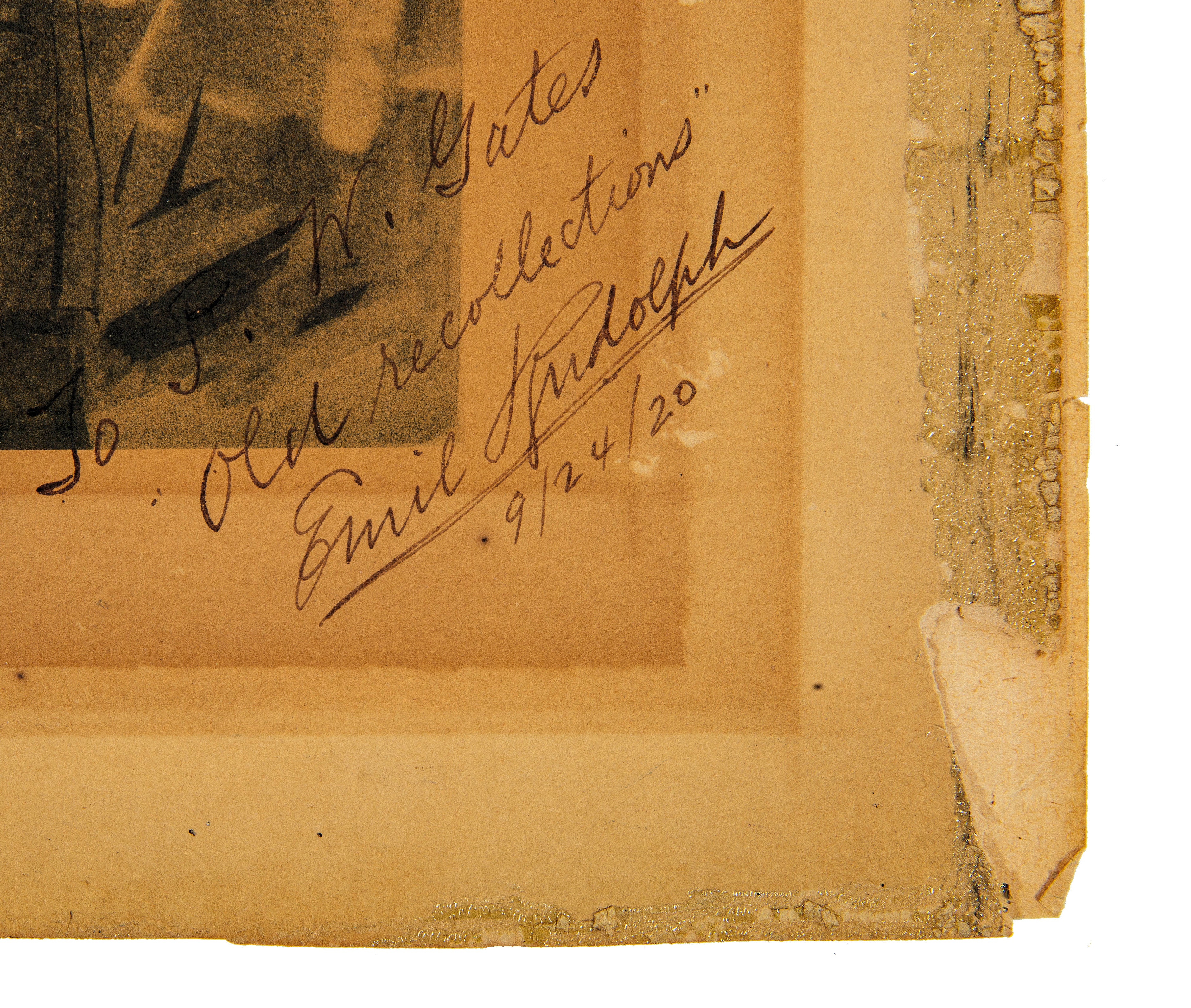 lithographic print of the w.d. kerfoot realty company building signed and dated by emil rudolph to his friend john “bet-a-million” gates