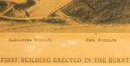 lithographic print of the w.d. kerfoot realty company building signed and dated by emil rudolph to his friend john “bet-a-million” gates