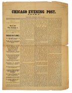 original october 10th, 1871 chicago evening post extra covering the great chicago fire of 1871