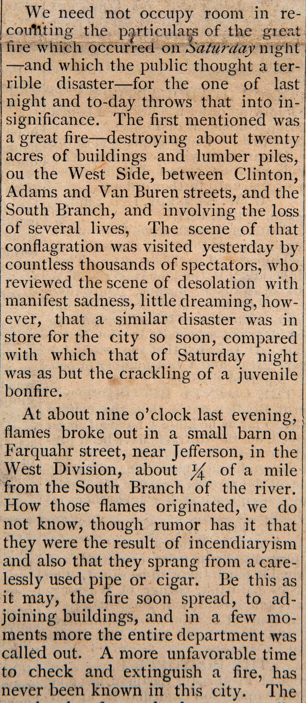 original october 10th, 1871 chicago evening post extra covering the great chicago fire of 1871