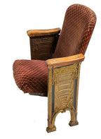 original 1930s art deco style chicago theater chair with original mohair seat and backrest