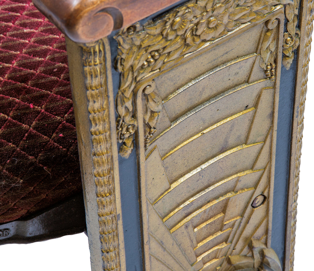original 1930s art deco style chicago theater chair with original mohair seat and backrest