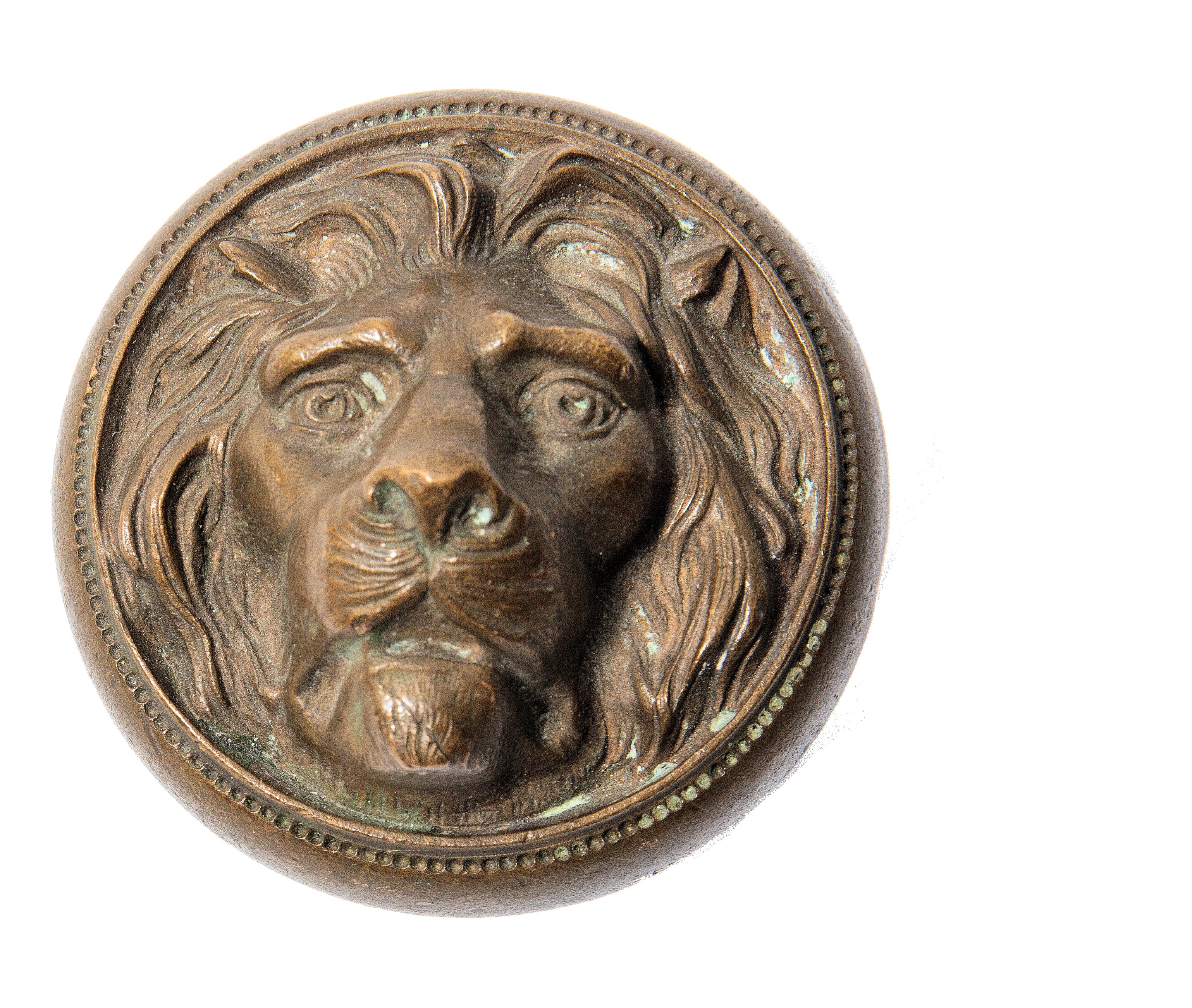 1870s kreuzinger lion door knob from chicago mansion