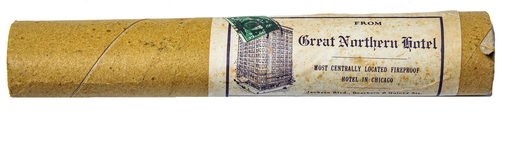 1911 panoramic lithographic souvenir depicting downtown chicago, viewed from burnham and root’s 16-story great northern hotel