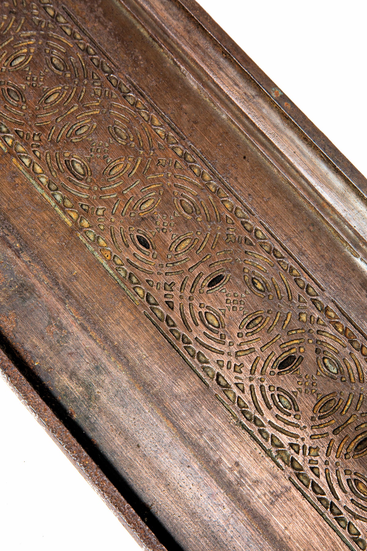 museum-quality louis h. sullivan-designed copper plated cast iron staircase riser salvaged from the 1893 chicago stock exchange building