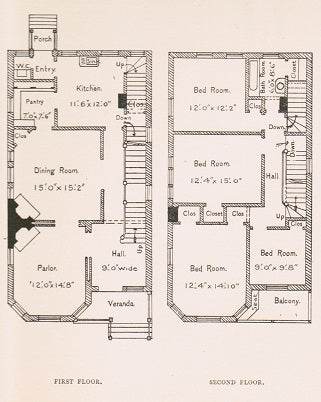 original and rare folio-sized late 19th century american beautifully illustrated co-operative building plan association's "building designs" portfolio