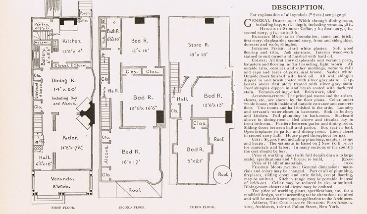 original and rare folio-sized late 19th century american beautifully illustrated co-operative building plan association's "building designs" portfolio