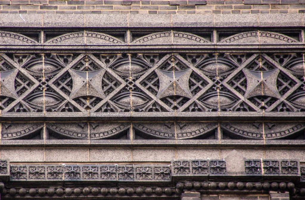 original hugh garden-designed 1907 michael reese hospital terra cotta fragment with speckeled glaze finish
