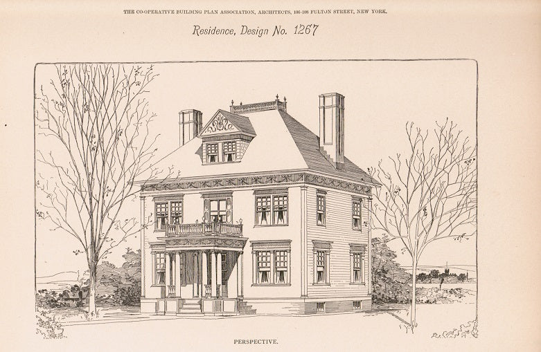 original and rare folio-sized late 19th century american beautifully illustrated co-operative building plan association's "building designs" portfolio