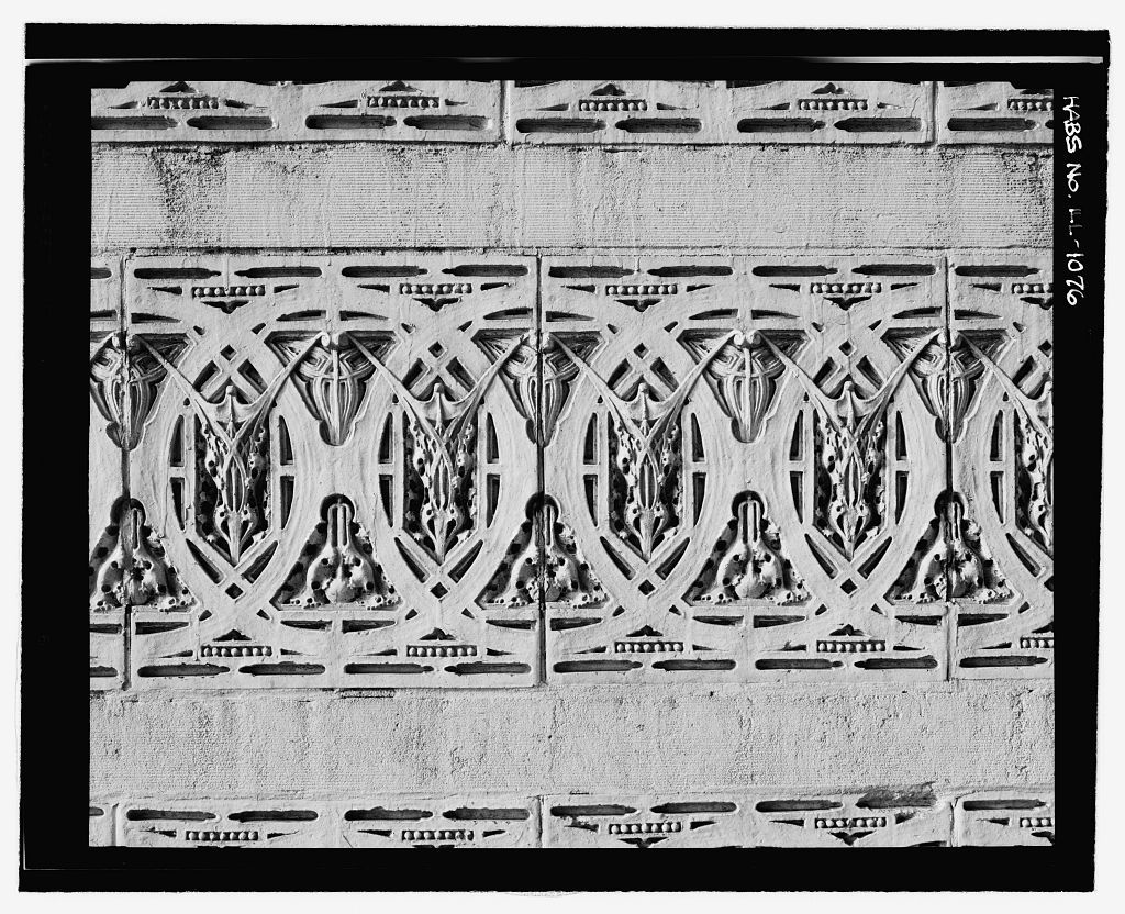 original frank lloyd wright-designed 1895 buff-colored terra cotta module salvaged from francis apartments building