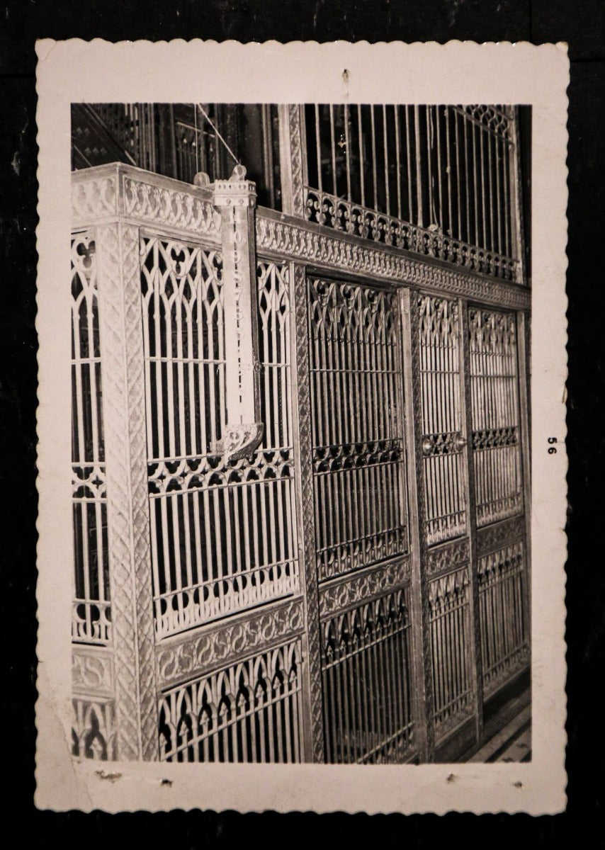 original 19th century jenney and mundie-designed interior cast aluminum isabella building elevator cage grille