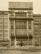 early 20th century museum-quality chicago athletic association building polychrome stenciled fragment with allover crazed finish