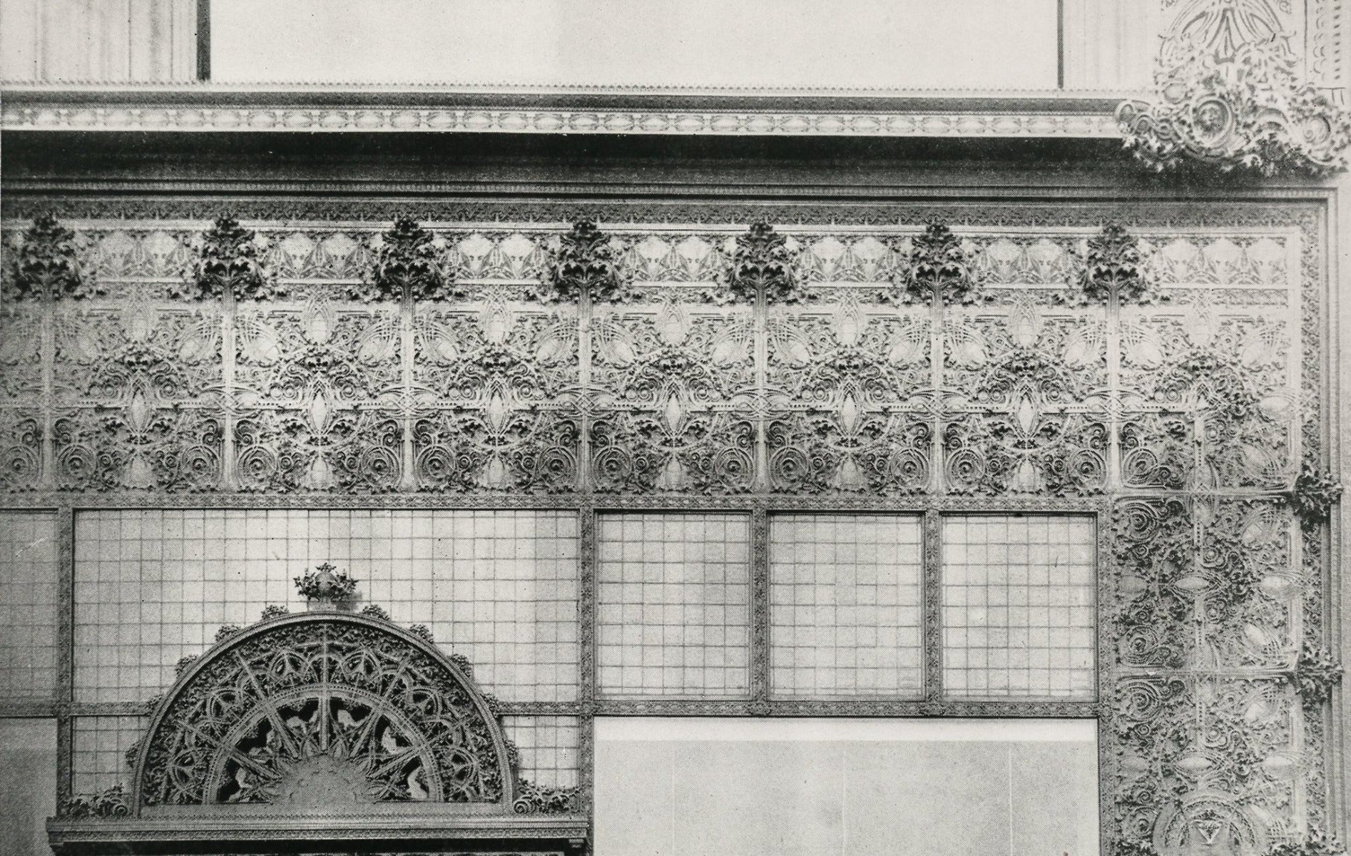rare original 1899 louis h. sullivan-designed cast iron exterior gage building storefront frieze panel