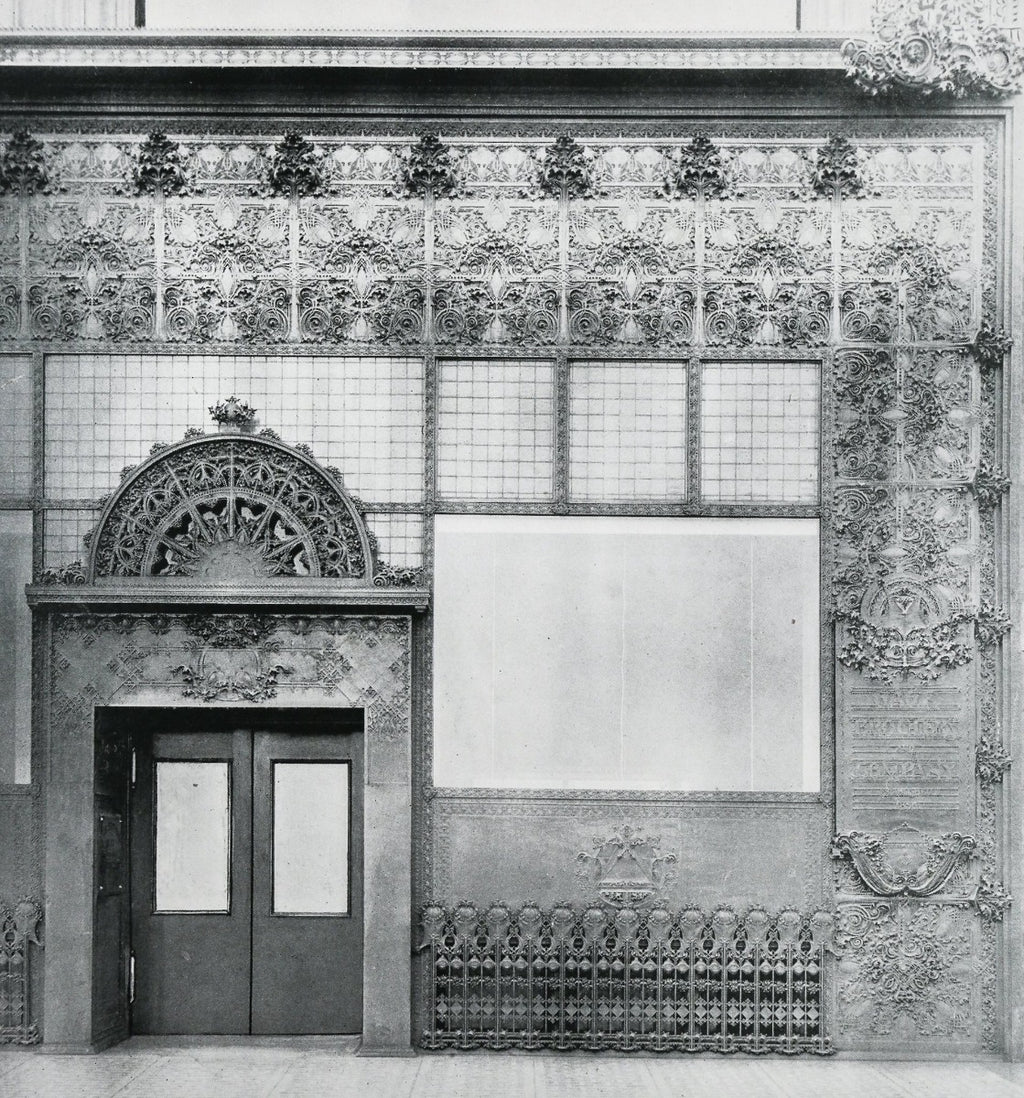 rare original 1899 louis h. sullivan-designed cast iron exterior gage building storefront frieze panel