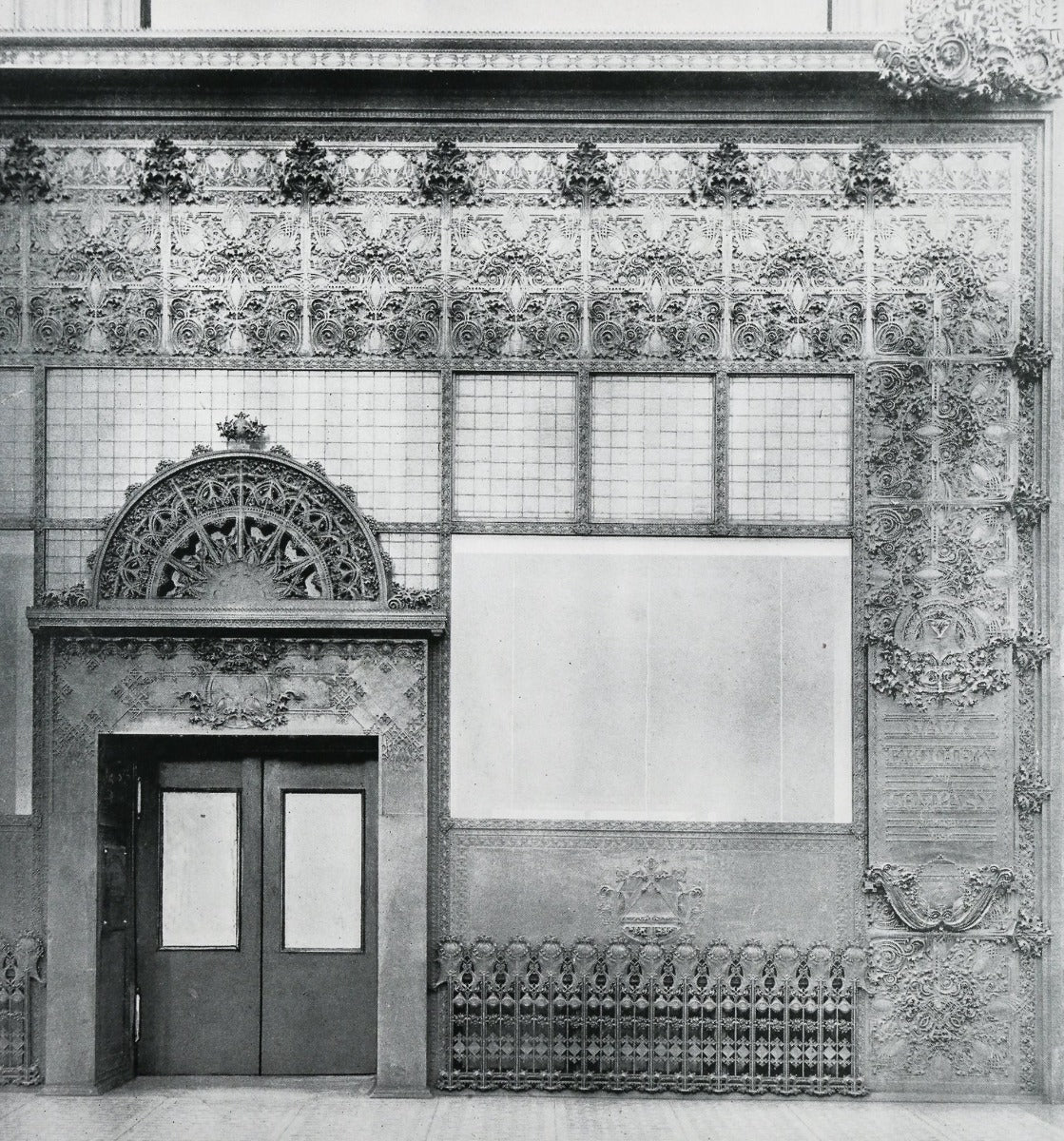 rare original 1899 louis h. sullivan-designed cast iron exterior gage building storefront frieze panel