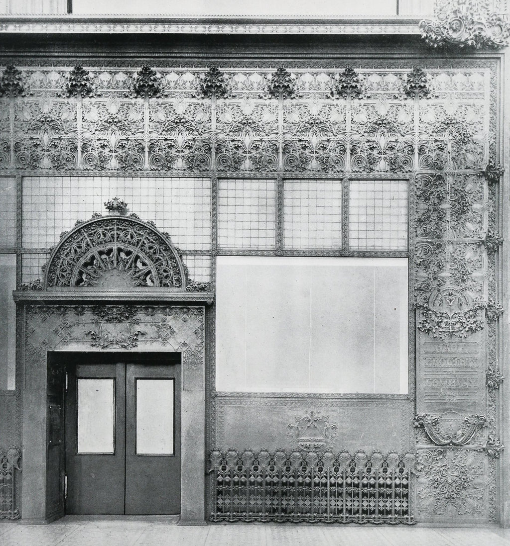 musuem-quality ornamental cast iron louis h. sullivan-designed 19th century gage building exterior storefront facade stringcourse section