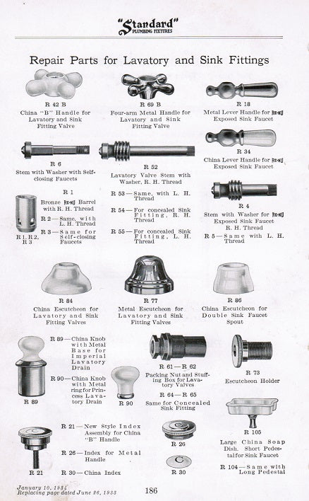 early 20th century highly illustrated "standard" brand american sanitary manufacturing company lavatory "plumbing fixtures" product catalog