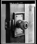 rare later 19th century original holabird and roche-designed custom cast bronze republic building office door unit lock