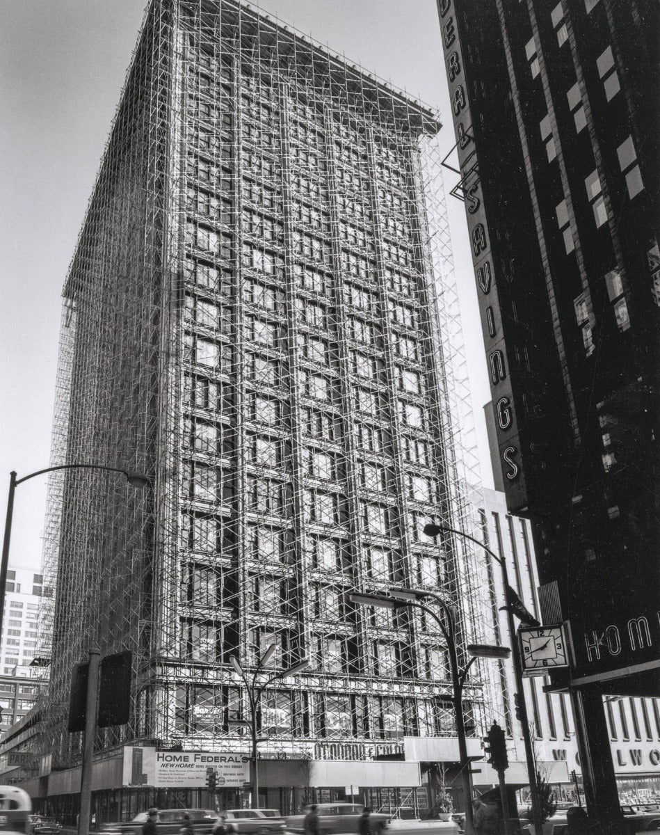rare later 19th century original holabird and roche-designed custom cast bronze republic building office door unit lock