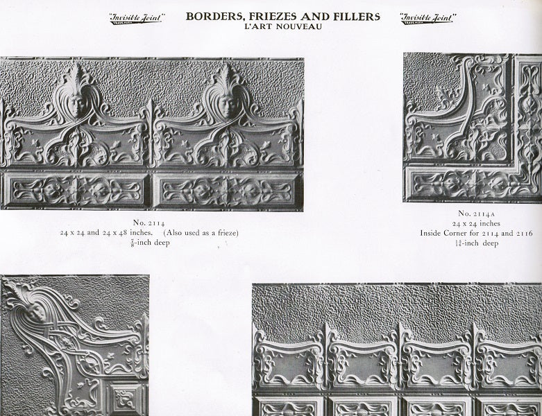 rare and highly sought after original c.1909 milwaukee artistic metal ceiling company extensive "walls and ceilings" ornamental metalwork catalog