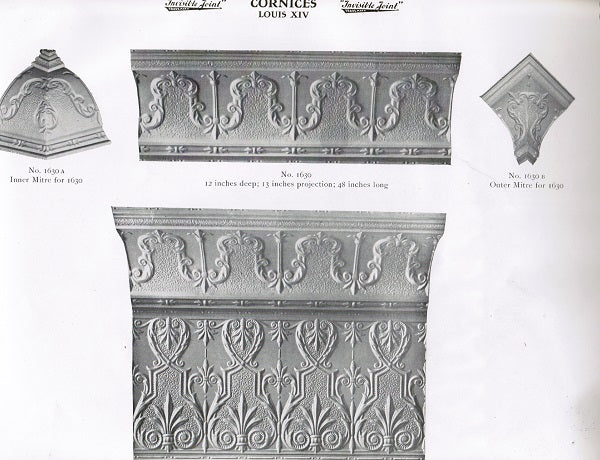 rare and highly sought after original c.1909 milwaukee artistic metal ceiling company extensive "walls and ceilings" ornamental metalwork catalog