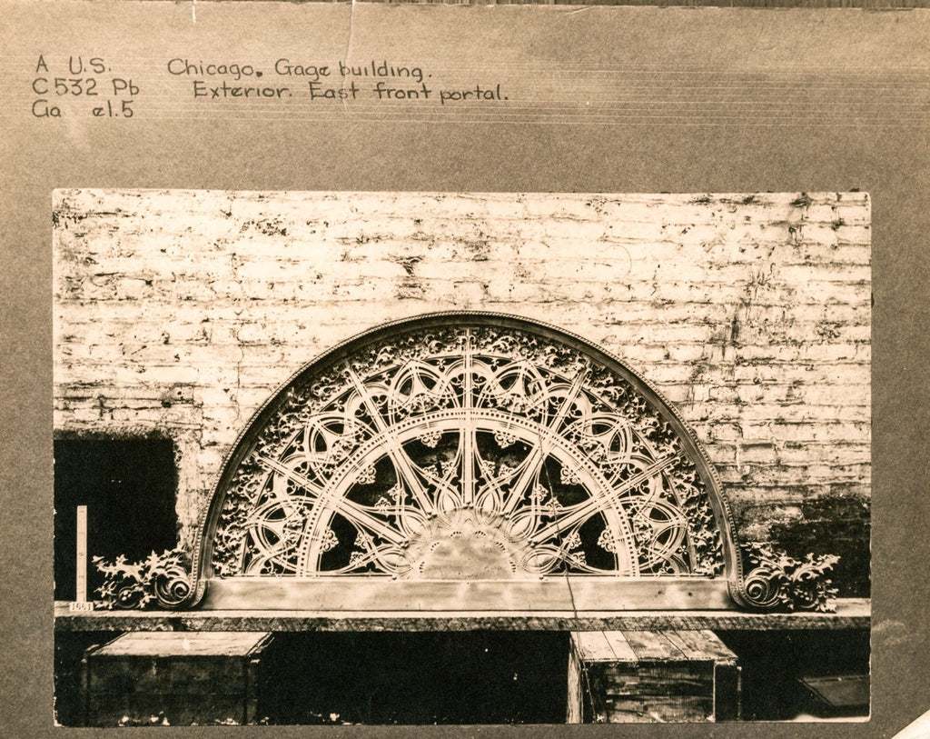 rare original 1899 louis h. sullivan-designed cast iron exterior gage building storefront frieze panel