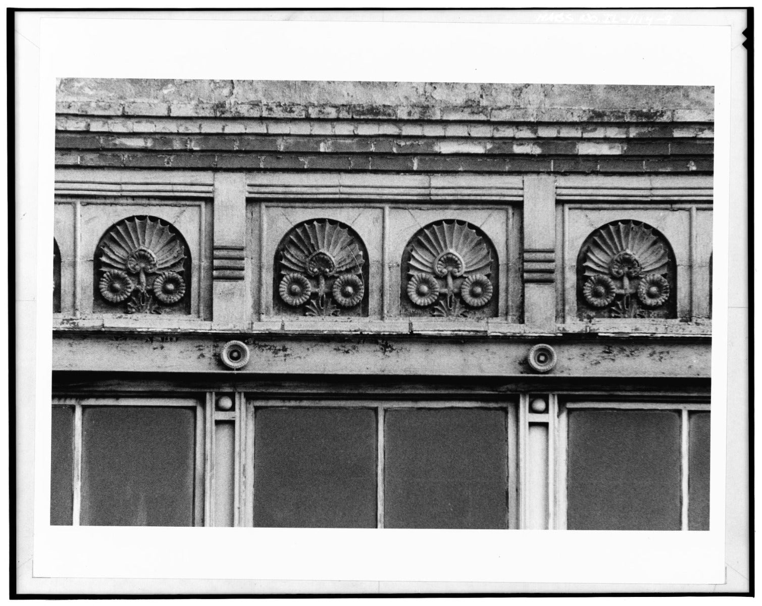 museum quality 1884 louis h. sullivan-designed exterior scoville building red slip glazed terra cotta lunette with segmented surround and deep undercuts