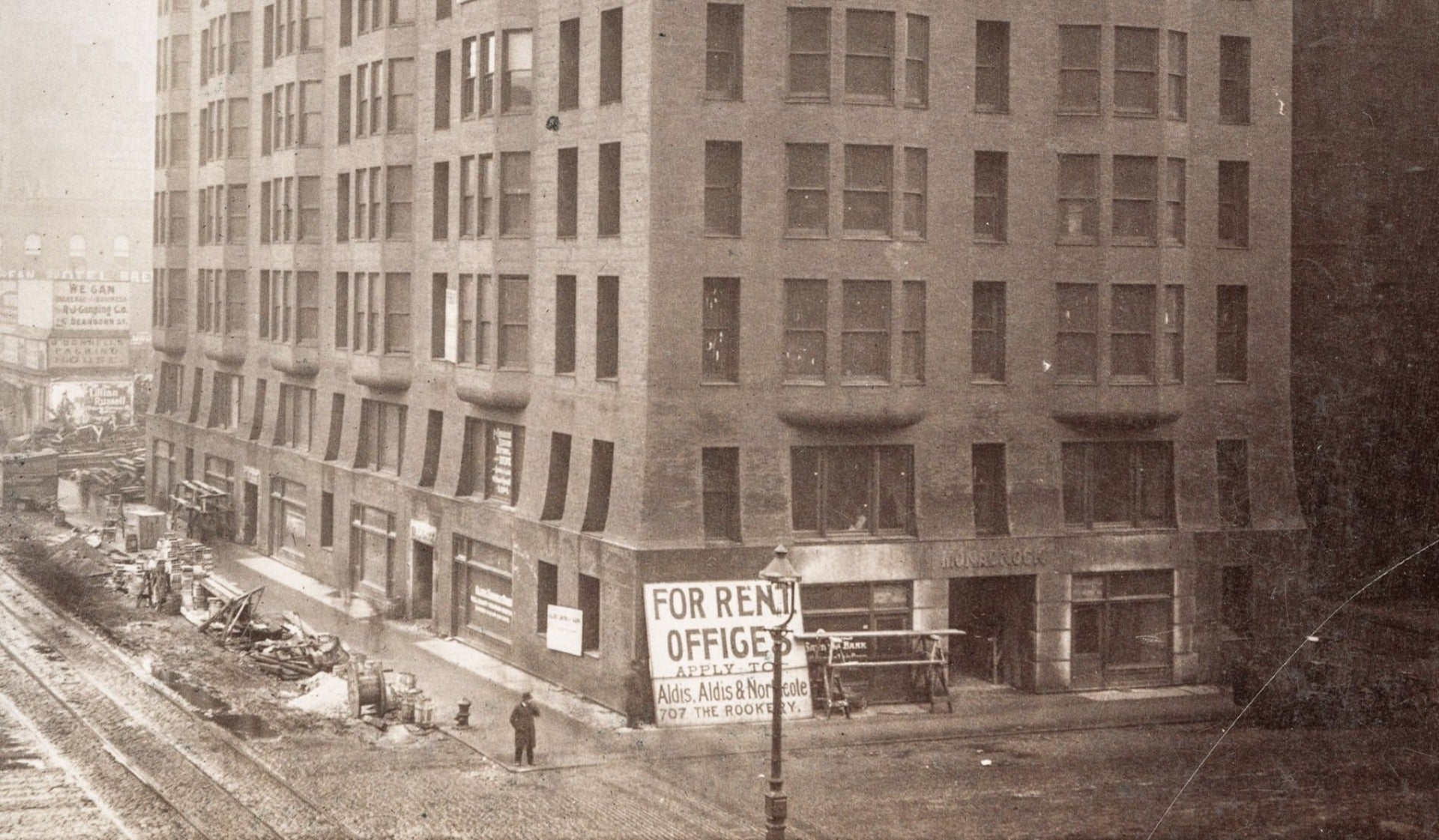 original dark brown anderson pressed brick from burnham and root's monadnock building (north half, 1891)