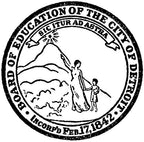 early 20th century original salvaged detroit board of education bower-barff finished cast iron emblematic doorknob and matching backplate