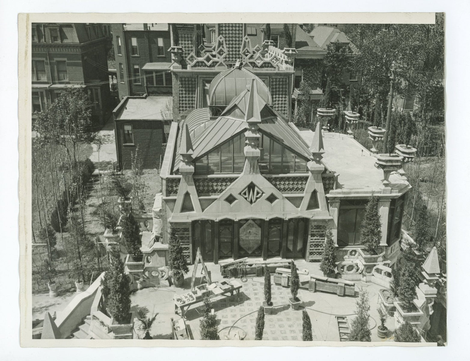 original colored concrete building fragment unearthed from the site of washington porter's kiosk sphinx