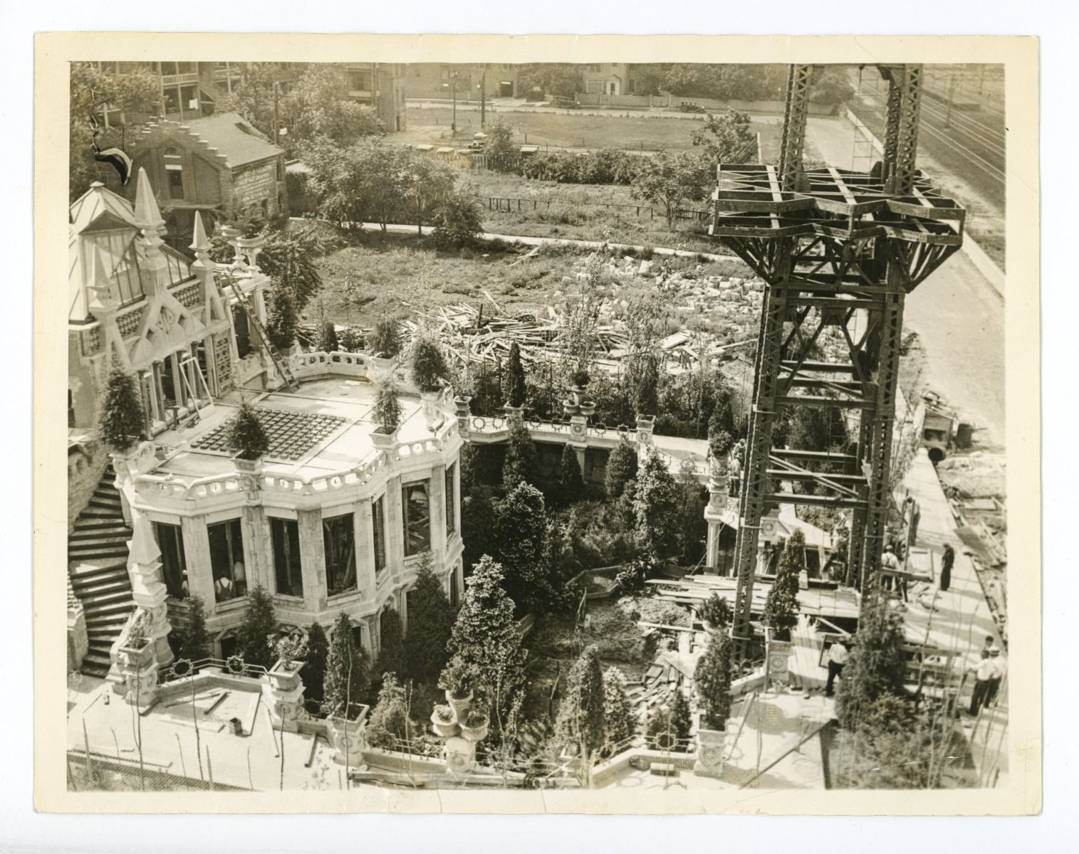 unusual multi-colored terrazzo floor fragments unearthed from the site of washington porter's kiosk sphinx (1928-1933)